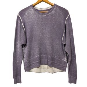 Lululemon Hazy Day Sweater White Opal  Dusky Lavendar Cashlu Cashmere M/ No Tag